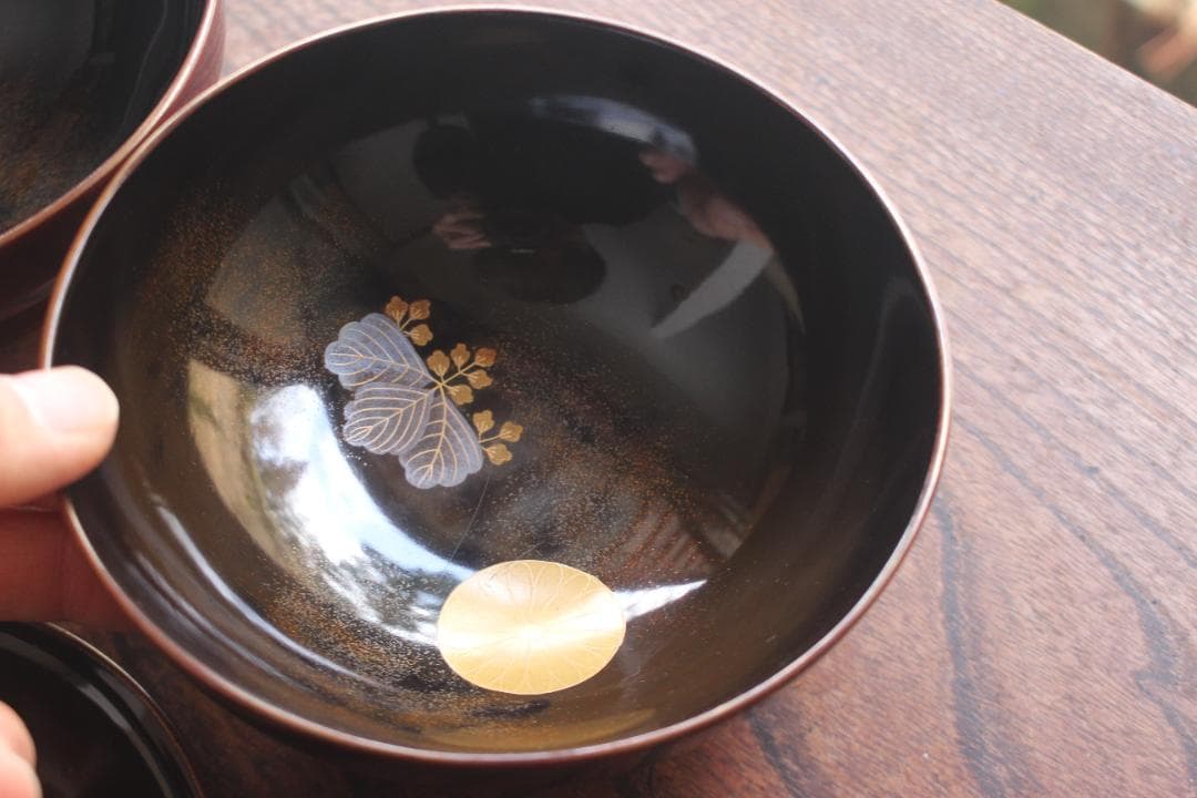 時代逸品！上質紅溜塗に極上高台寺蒔絵の美しいお椀2点（検加賀蒔絵吸物碗蒔絵椀