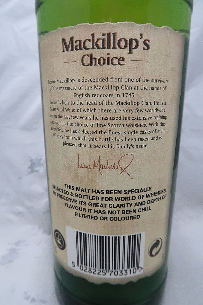 ローズバンク１９８９ マキャロップチョイス社シングルカスクモルトウィスキー