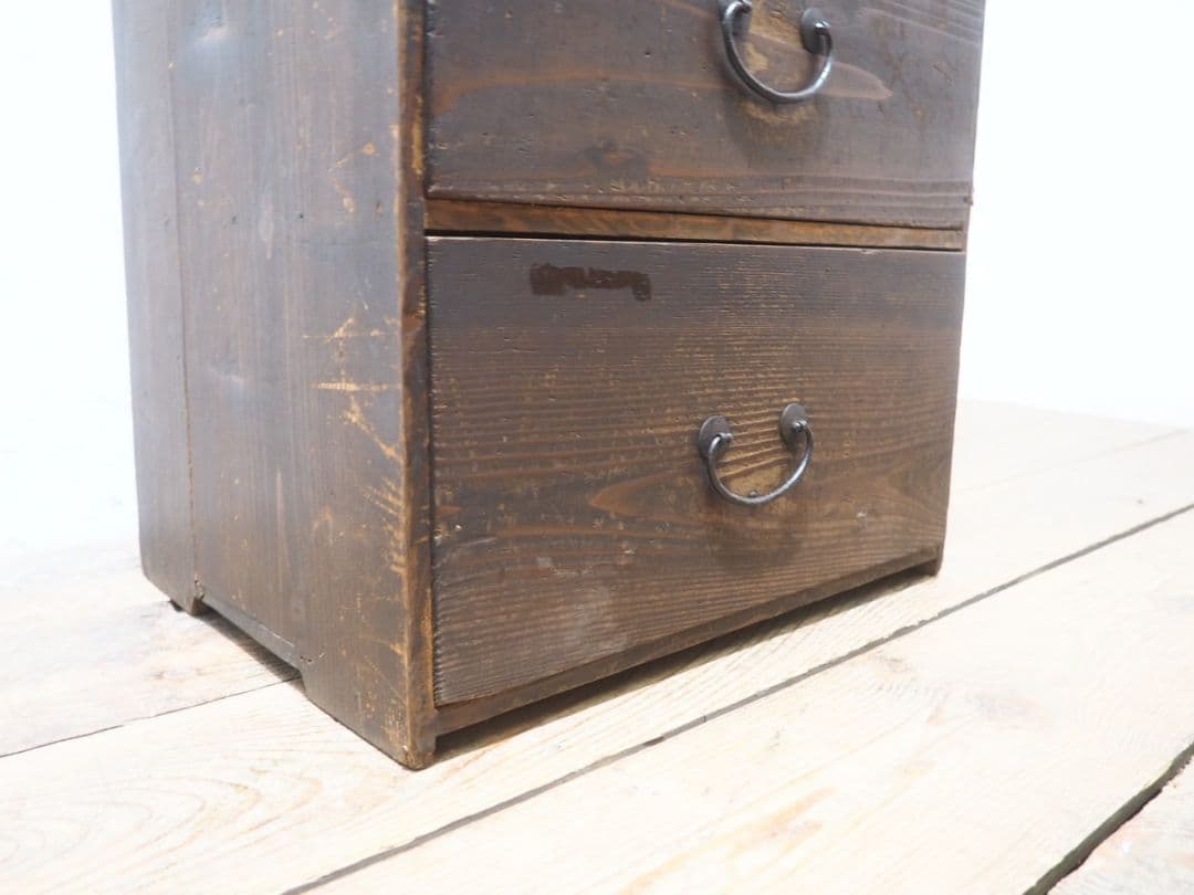 1256 杉の引き出し　収納棚　陳列台　ラック　小箪笥　レトロ　アンティーク