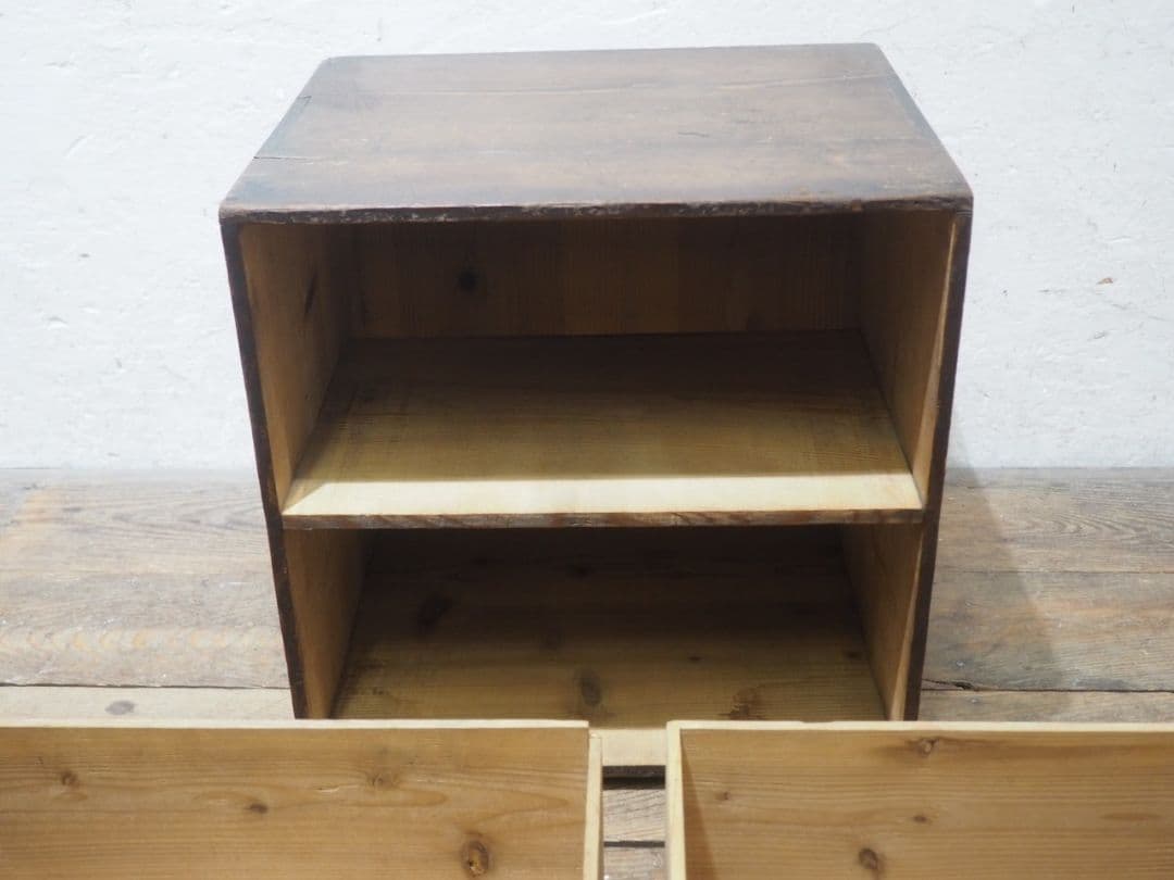 1256 杉の引き出し　収納棚　陳列台　ラック　小箪笥　レトロ　アンティーク