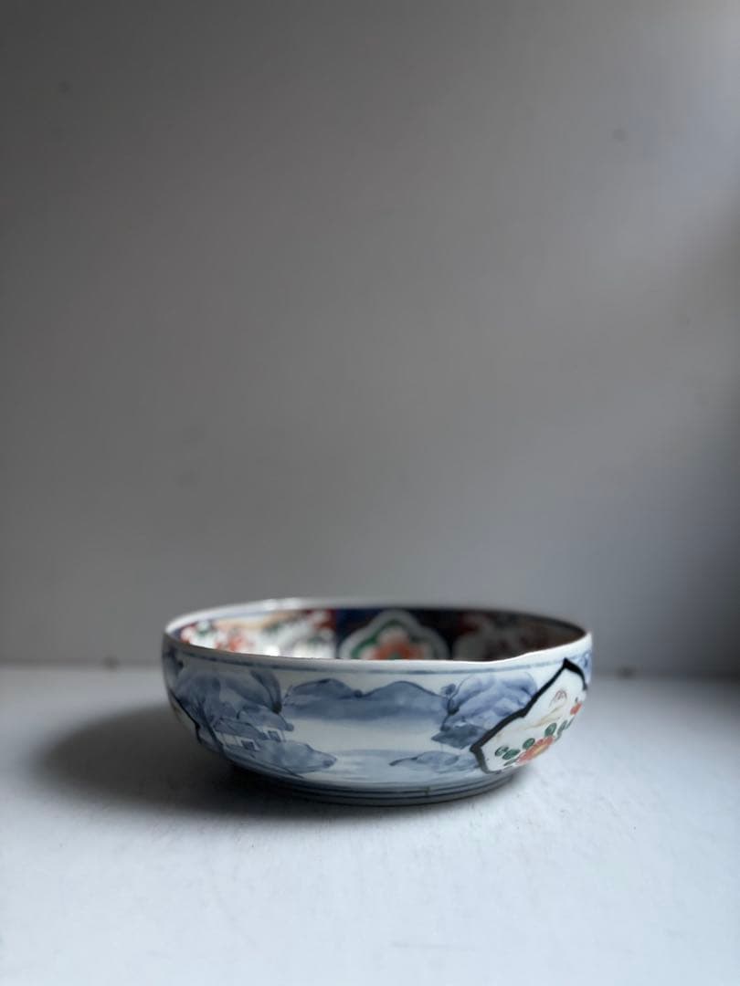 694 骨董 アンティーク 古伊万里 染付 豪華絢爛 色絵鉢 幕末