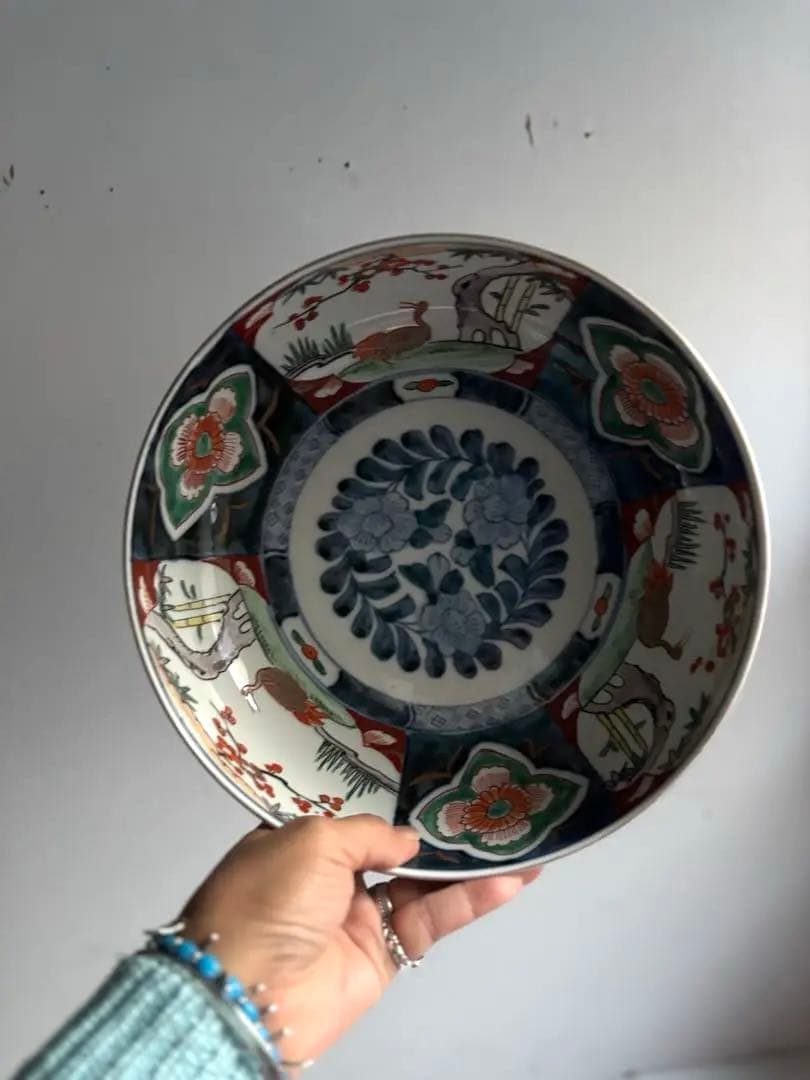 694 骨董 アンティーク 古伊万里 染付 豪華絢爛 色絵鉢 幕末