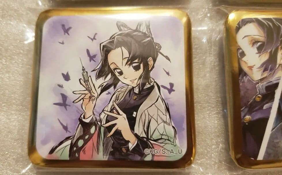 鬼滅の刃　ダイニング　缶バッジ　義勇　しのぶ　実弥
