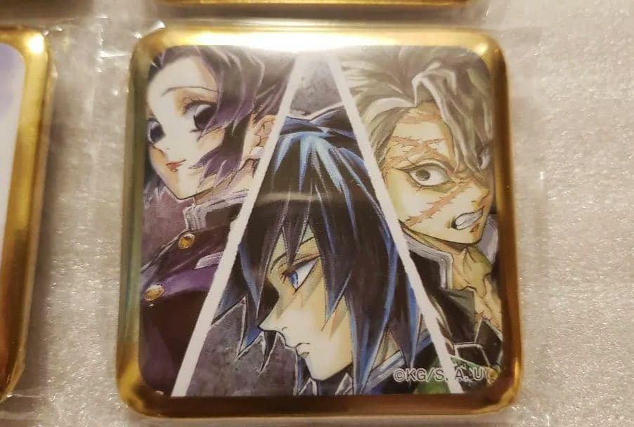 鬼滅の刃　ダイニング　缶バッジ　義勇　しのぶ　実弥