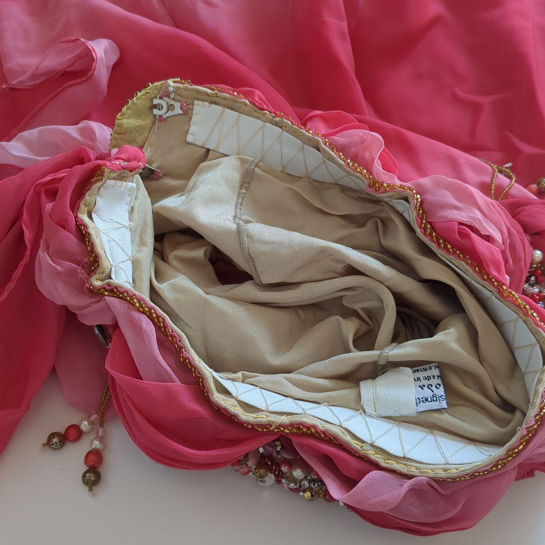 赤ピンク系 ベリーダンス セットアップ Hoda Zaki 右側スリット