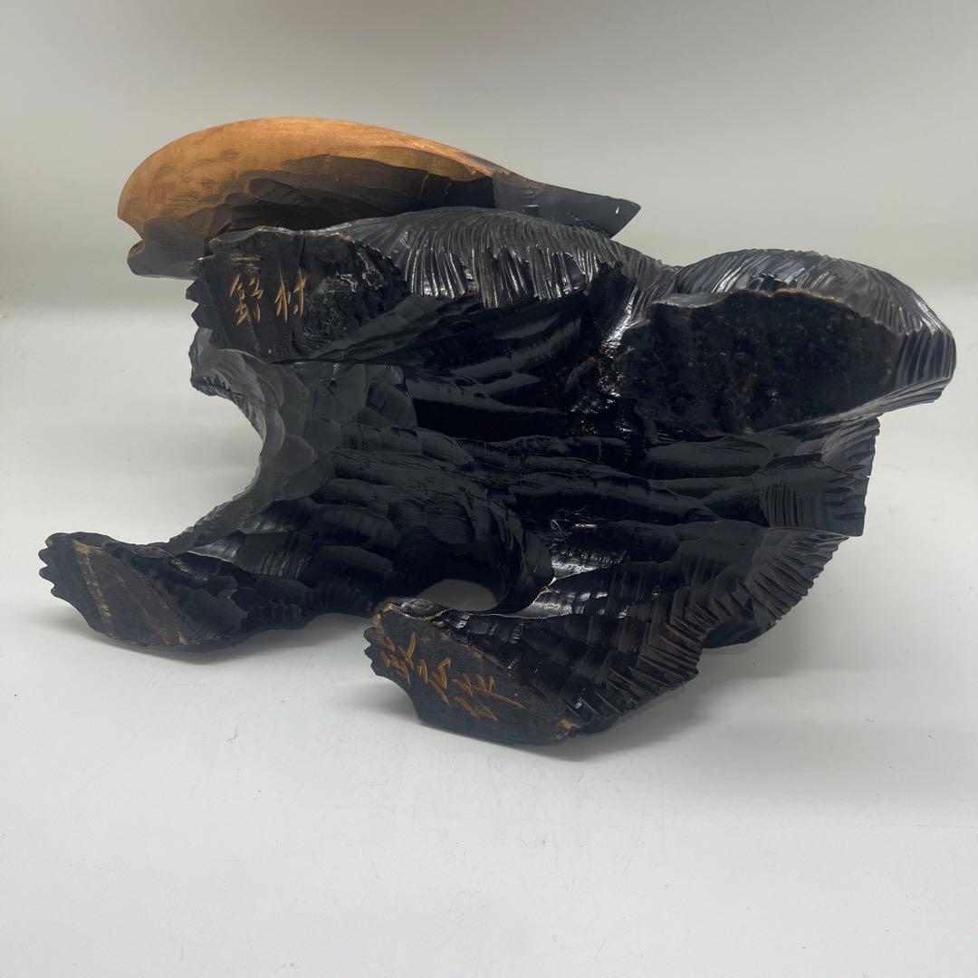良品　北海道　木彫り　熊　銘あり　政広作　レア！