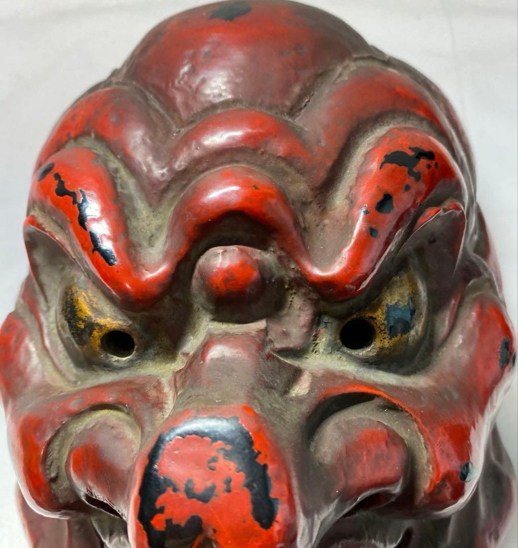 模国宝 崑崙面 能面 神楽面 工芸品　アンティーク品 壁掛け可