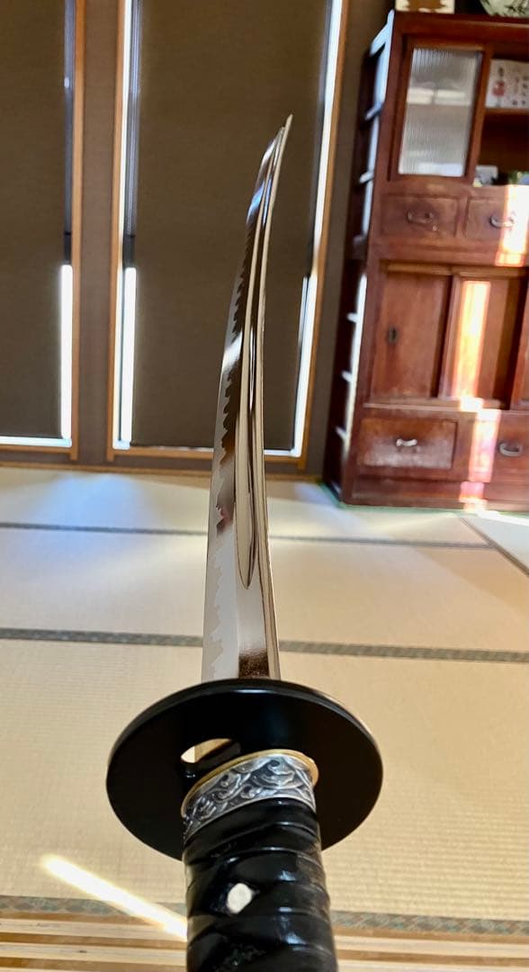 五条　日本刀 黒い鞘 赤い紐 居合刀　模造刀