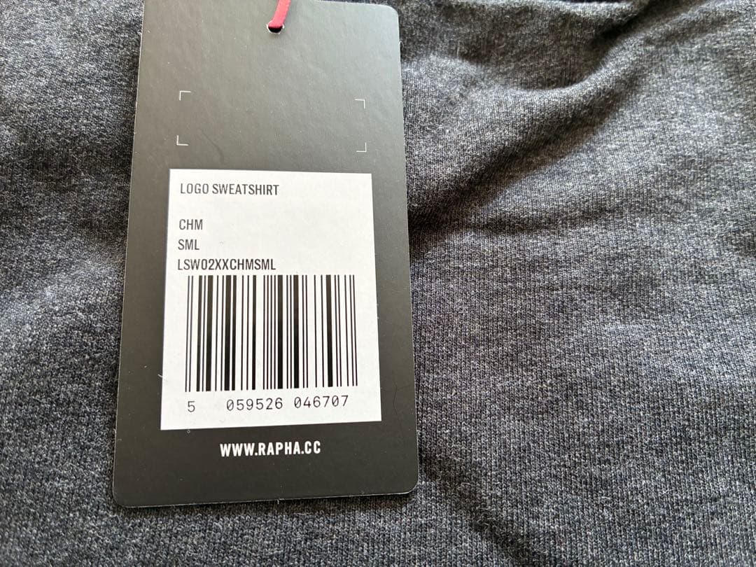 新品　Rapha LOGOスエット　Sサイズ　チャコール　送料無料