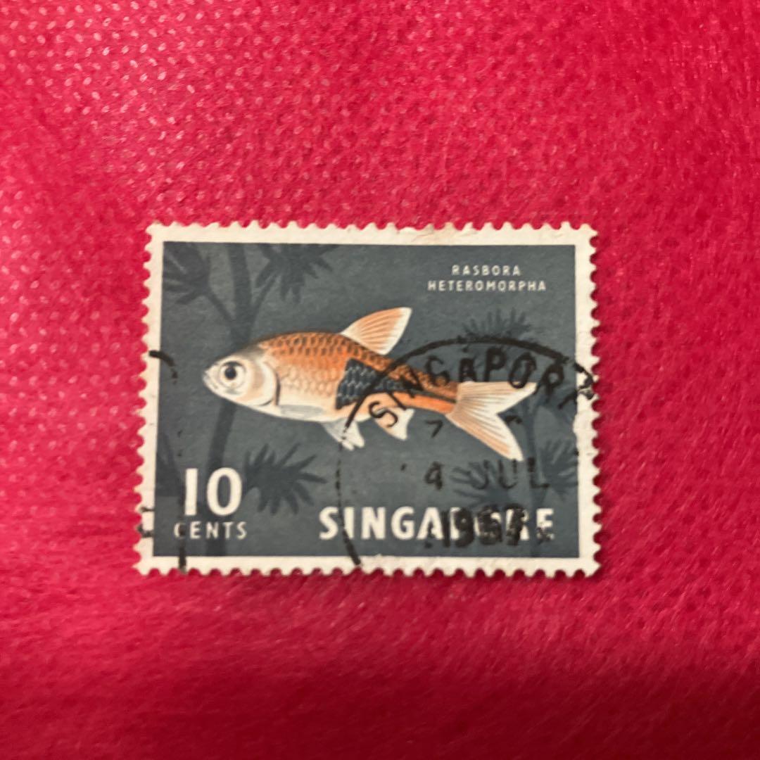 シンガポール　使用済み切手2枚