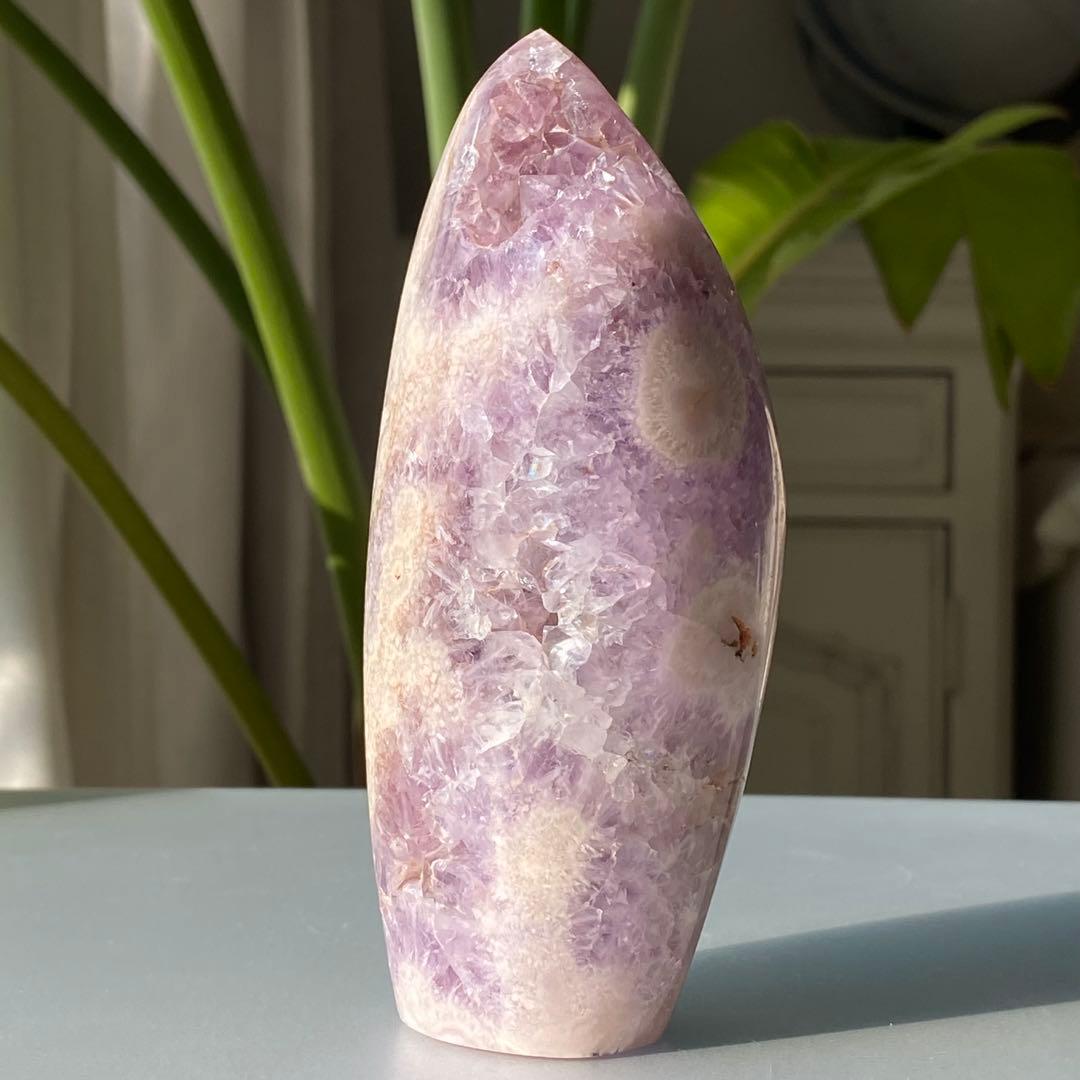 【 ピンクアメジスト トーチ型 ドーム 約500g ブラジル産 】