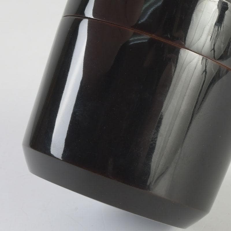 茶道具　黒漆　菊蒔絵　雪吹　棗　時代箱付　V　9812