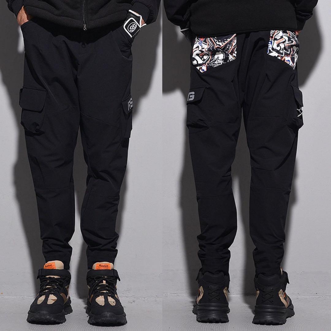 新品 ラッセルノ ゴルフ カーゴ ロングパンツ ブラック カーゴパンツ L 5