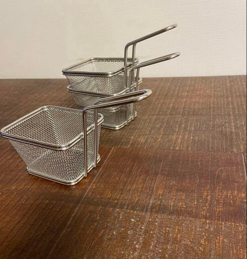 【10/19日曜まで】4つ)ステンレス製四角形ストレーナー　【新品未使用】