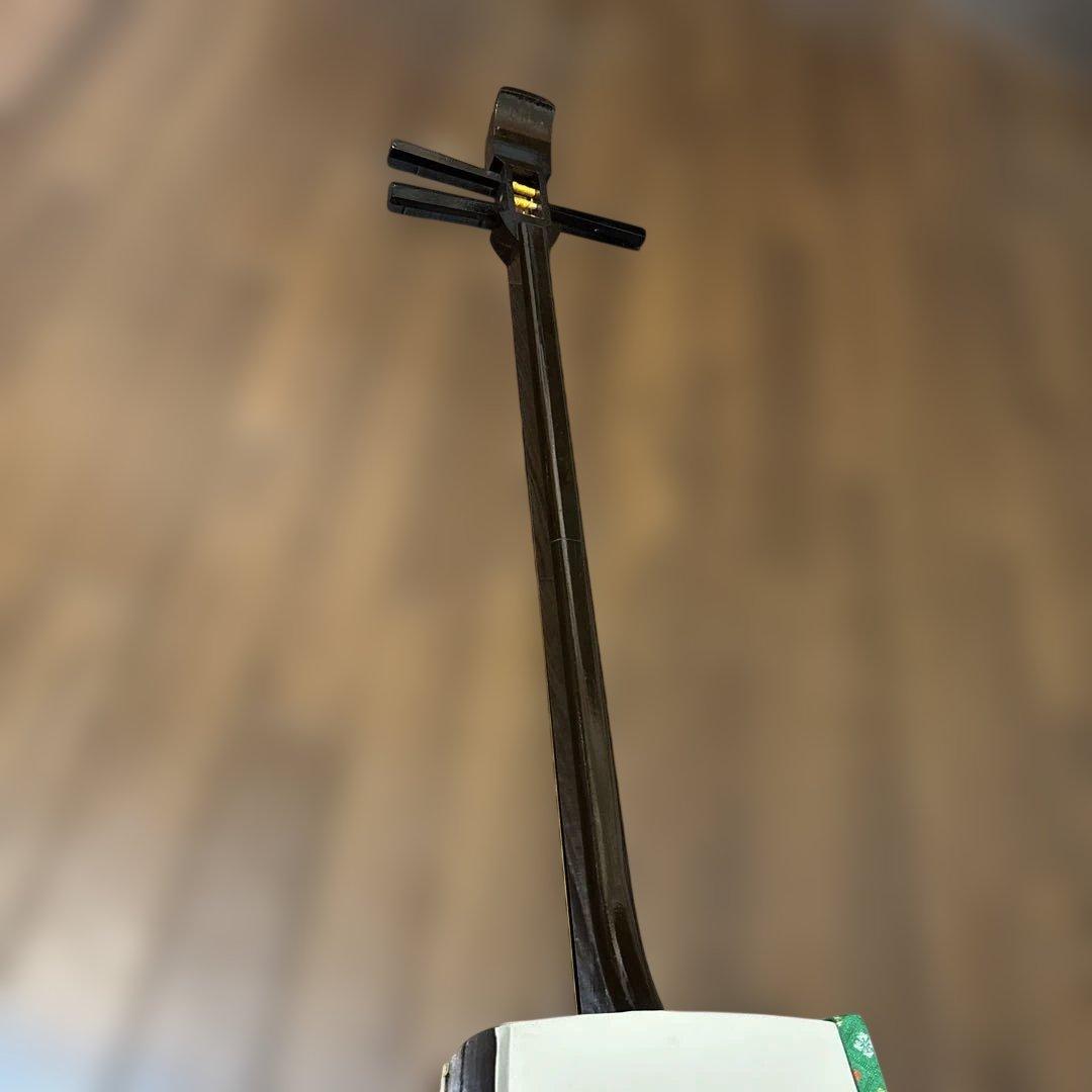 大衆演劇　日本舞踊　三味線本体 白/緑