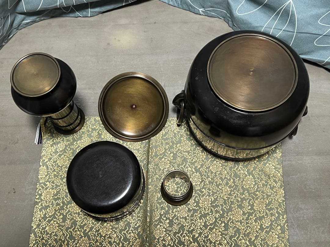 藤井宗喜 唐銅皆具 鬼面鐶付 茶道具