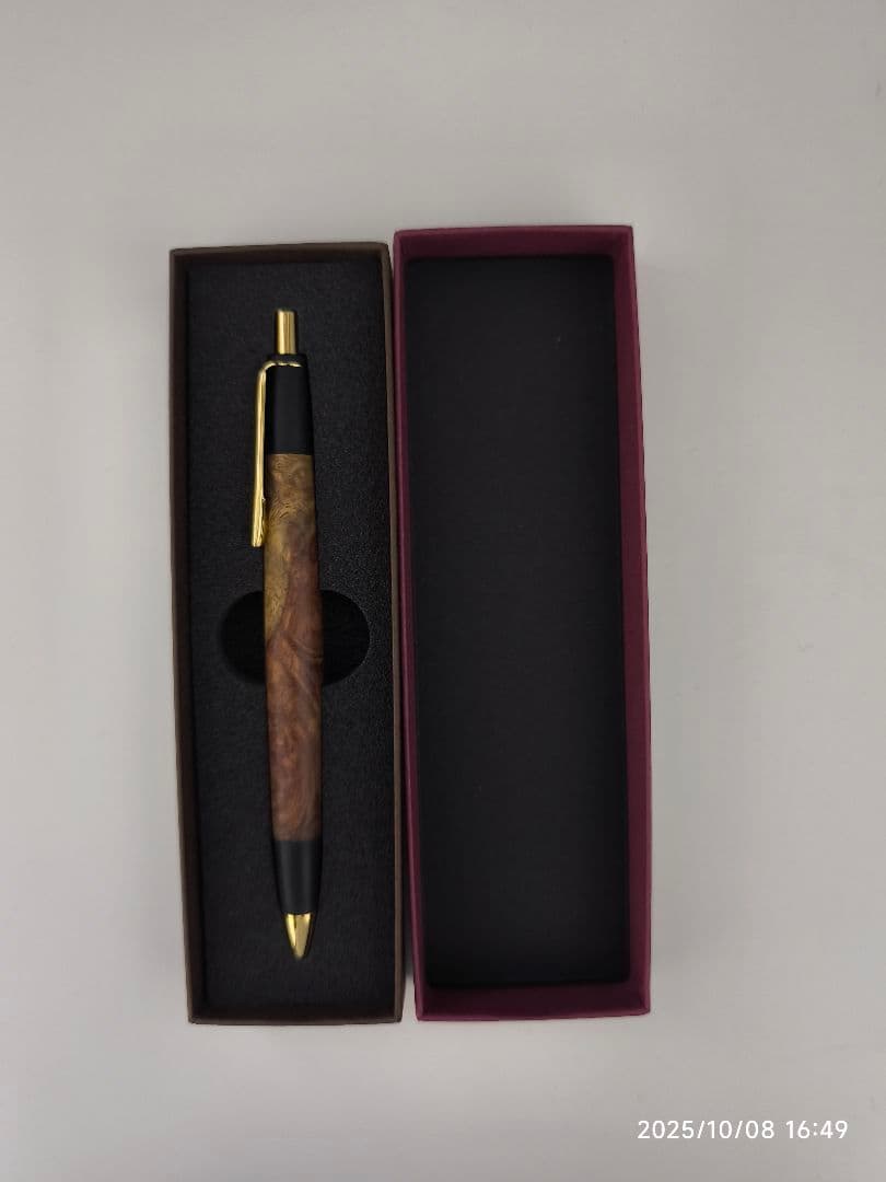 ボナンペン 本花梨瘤 真鍮金具 シャープペンシル 0.5mm ぷにぷにさん専用
