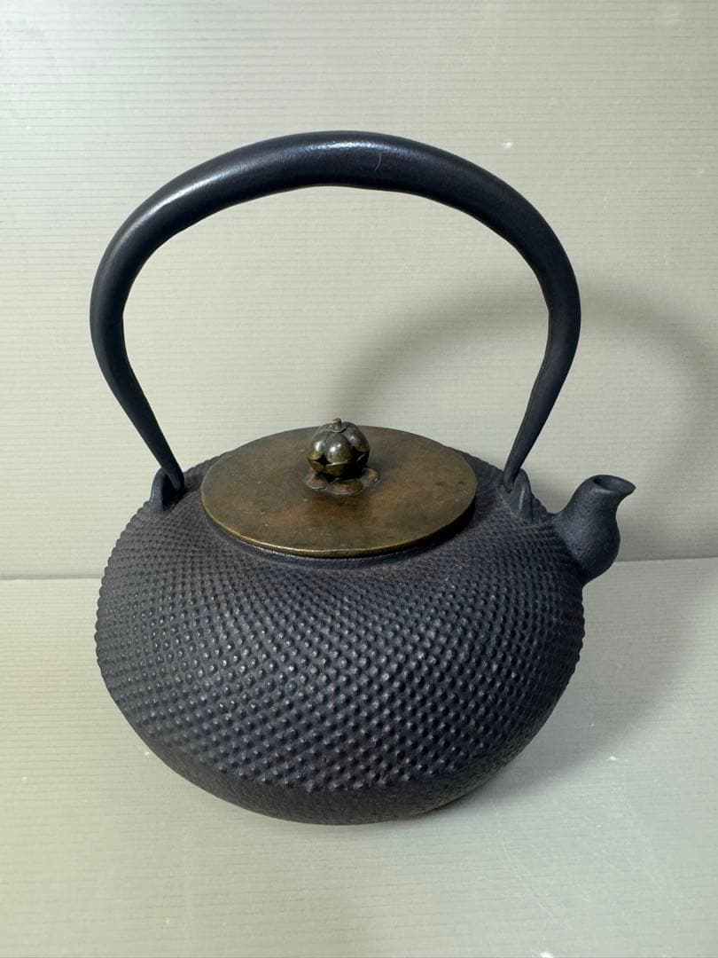 2393 龍文堂　鉄瓶　茶道具　時代物