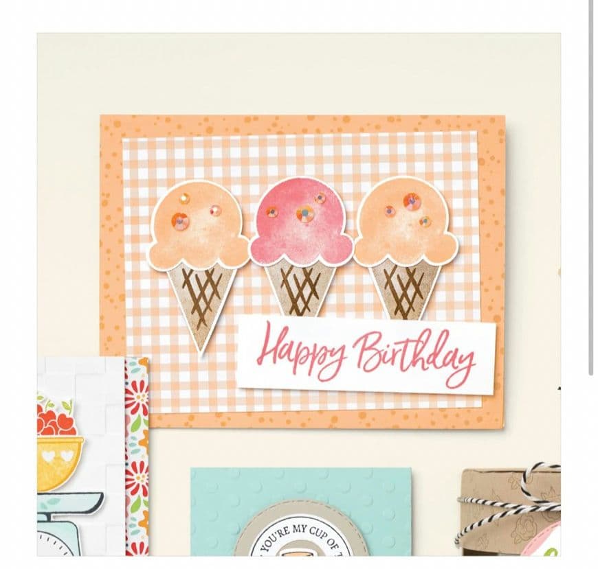 未使用アイスクリームスタンプ＆パンチ　スタンピンアップ