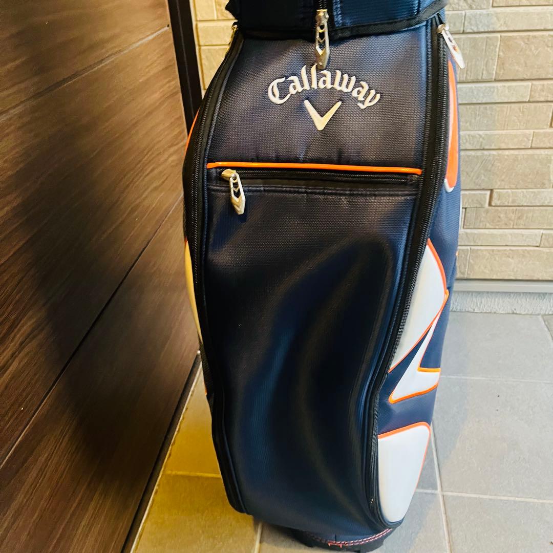 【美品】キャロウェイ　キャディバッグ 9.0インチ 6分割　ネイビー