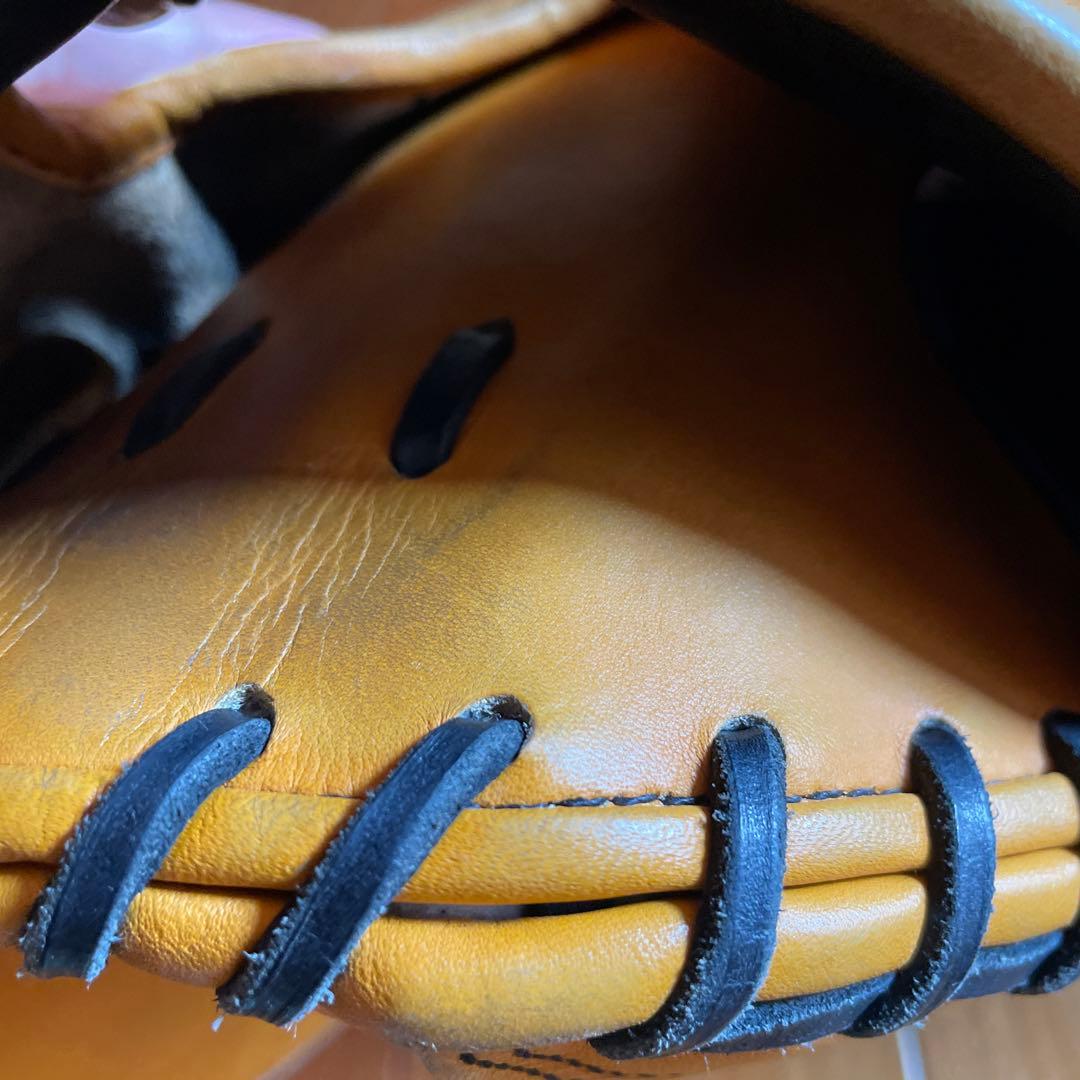 最終値下げ　軟式野球Mizuno Proキャッチャーミット 黄色 レザー