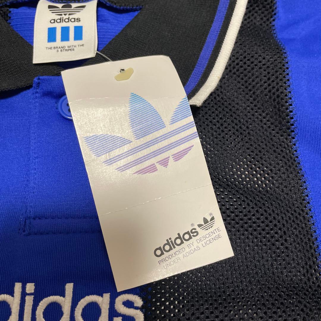 激レア デッドストック80 90s デサント製Adidasトレフォイルロゴシャツ