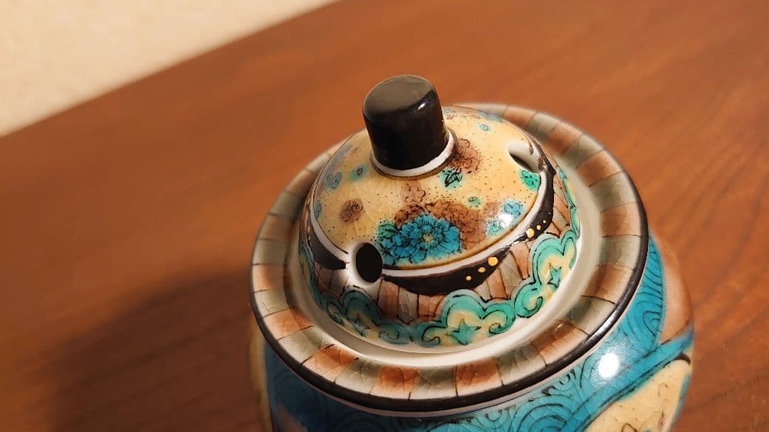 古九谷　九谷焼　吉田屋　香炉　青九谷　青手　蔵出し　１客