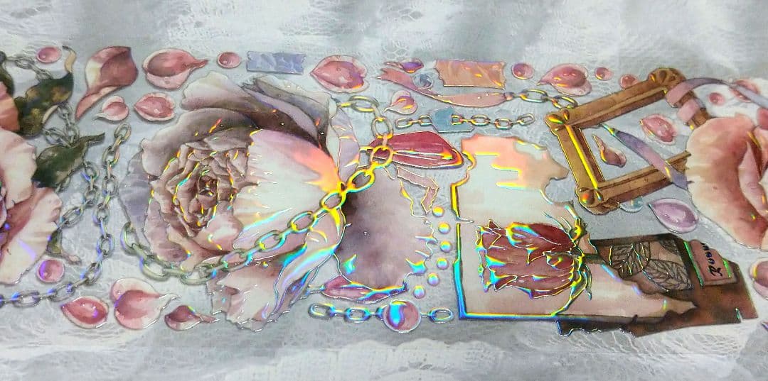 S34＃午夜温柔(炫彩)茶犁工作室切り売り海外装飾マステ薔薇