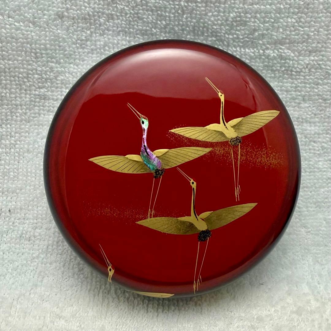 茶道具 平棗 日の出 鶴蒔巻 宗景作【匿名配送】