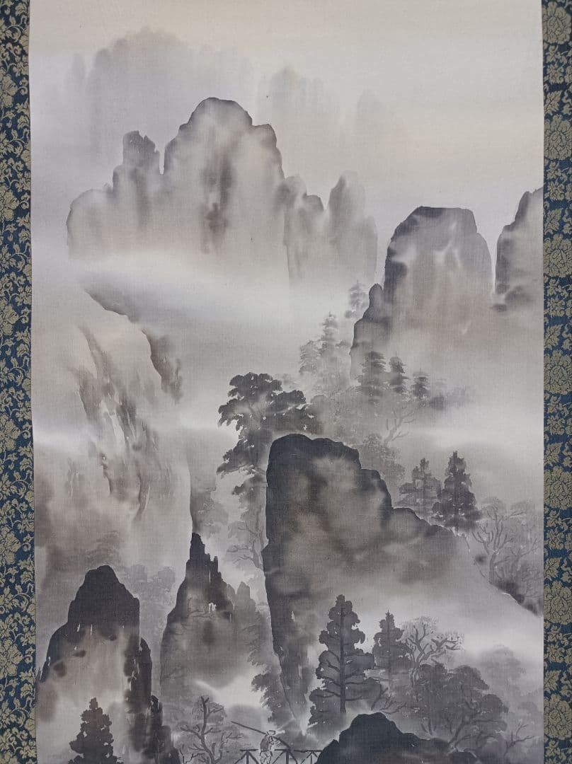 美品 軸 金運 縁起物 おもてなし 絵 龍神 山水 水墨 中国 美術 骨董