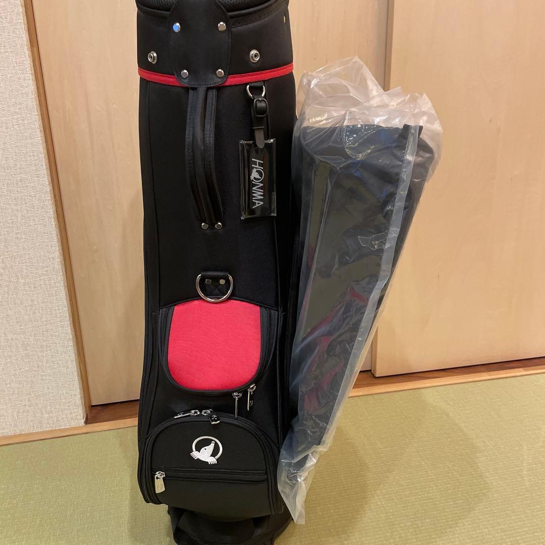こば迅速　HONMA キャディバッグ ブラック/レッド