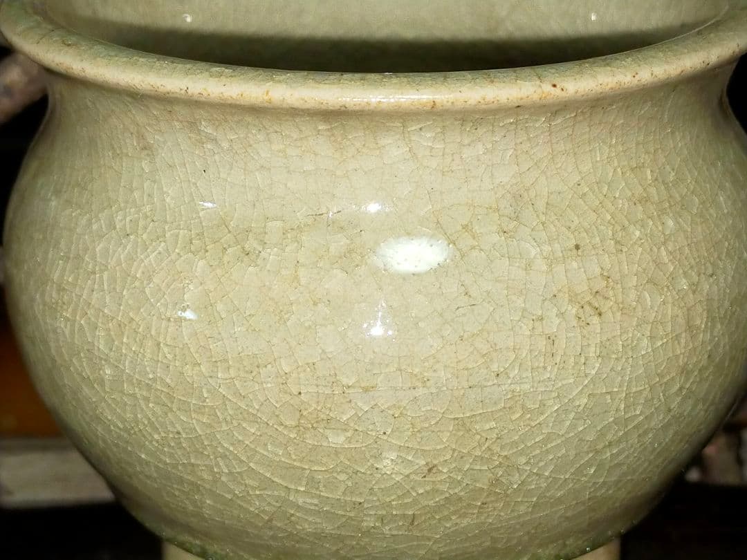 ♥中国♥　青磁　三足　香炉　骨董　古玩