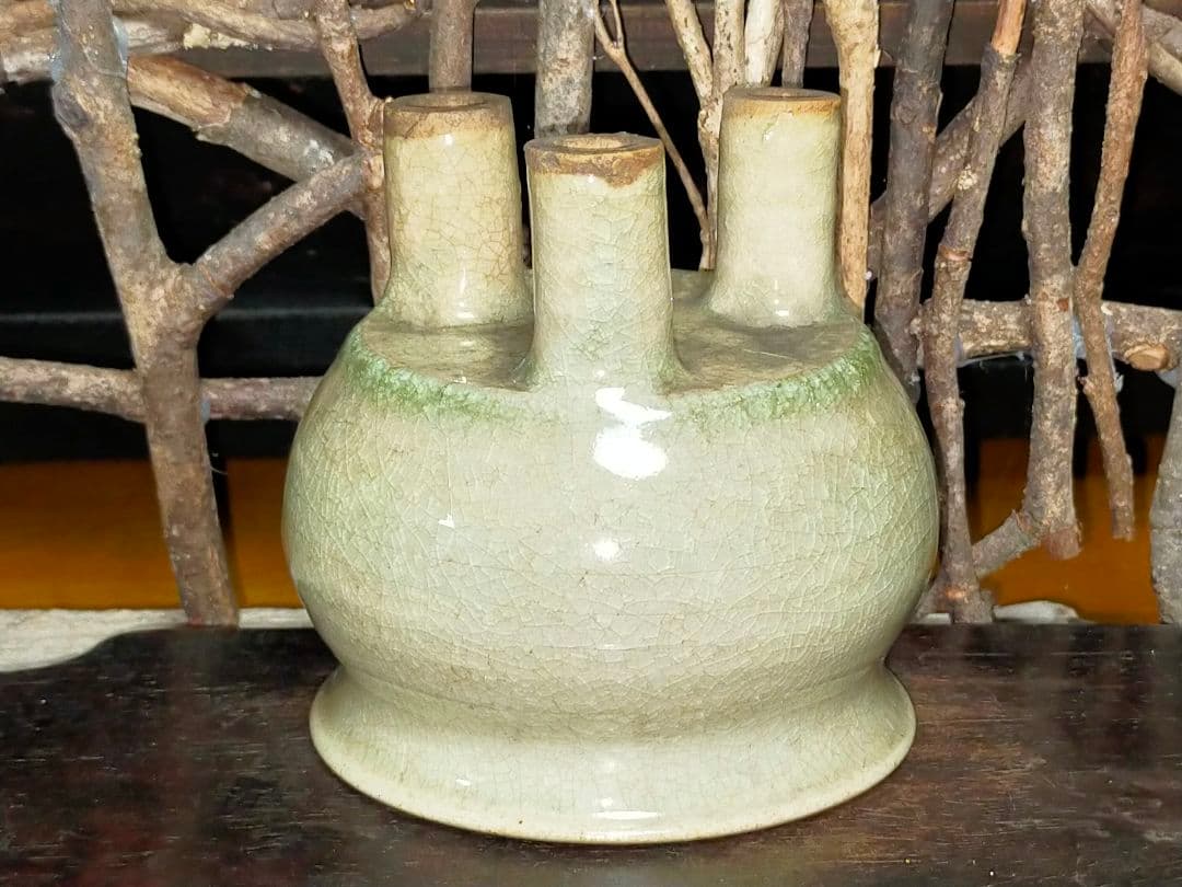 ♥中国♥　青磁　三足　香炉　骨董　古玩