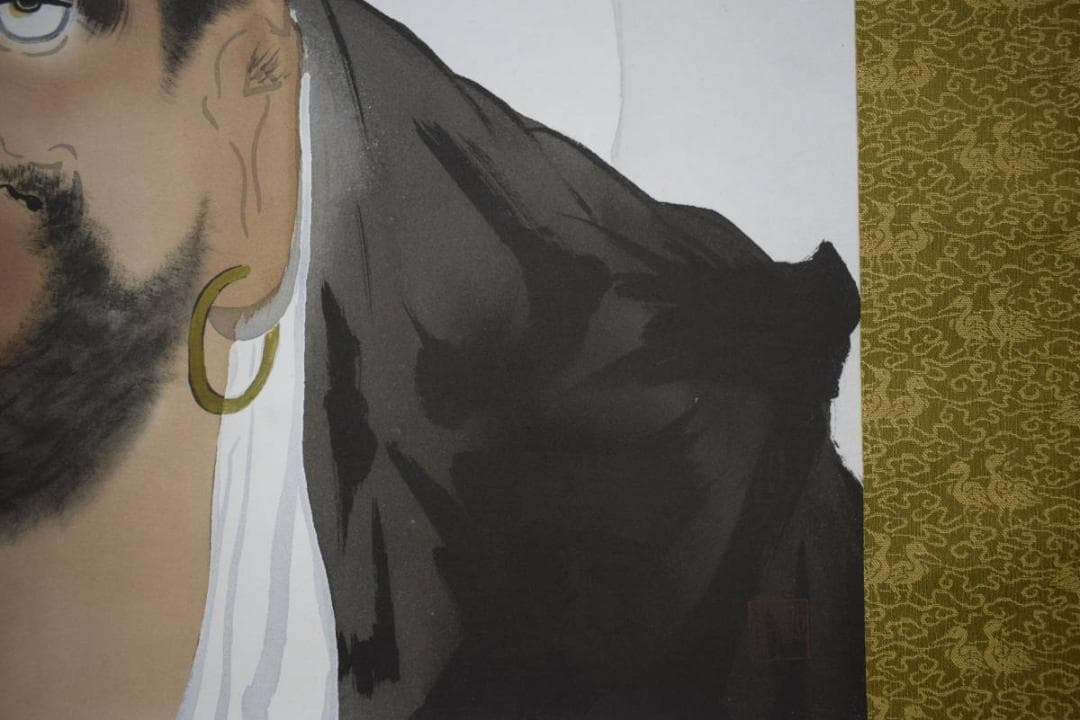 不詳/作者不詳/達磨大師/人物図/横物/布袋屋掛軸HJ-853