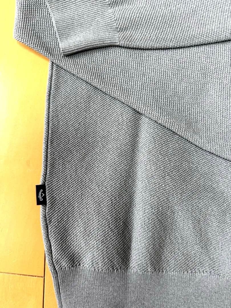 超美品Callaway（キャロウェイ） カノコ編みクルーネックニット （グレー）