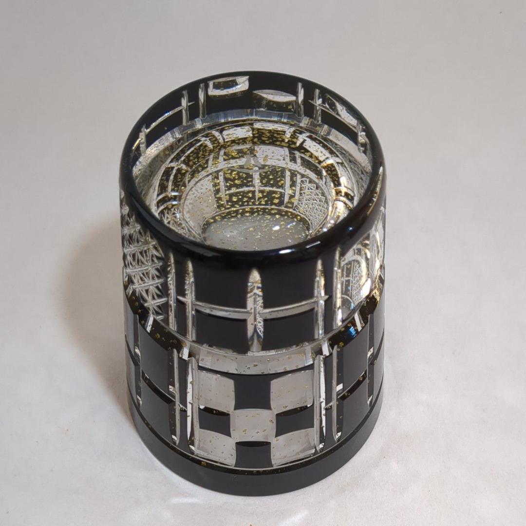 東洋佐々木ガラス 八千代切子 墨色 オンザロックグラス 田工の組 木箱入未使用品