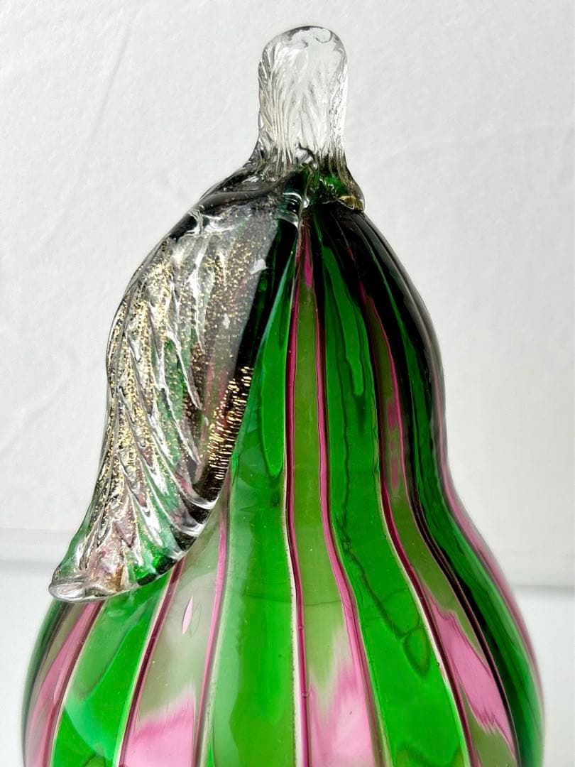 MURANO 希少 ムラーノ ヴェネチアン ムラノ ベネチア ガラス 洋梨 金彩