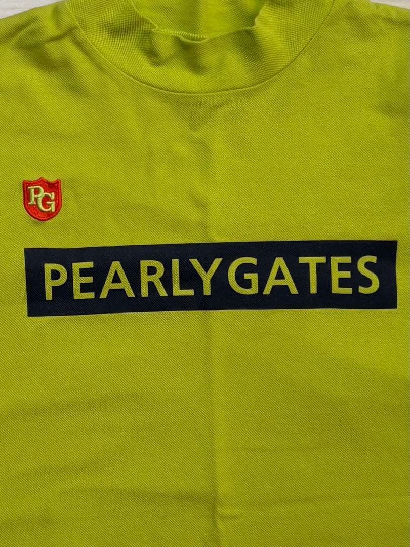 PEARLY GATES ライムグリーン モックネックシャツ