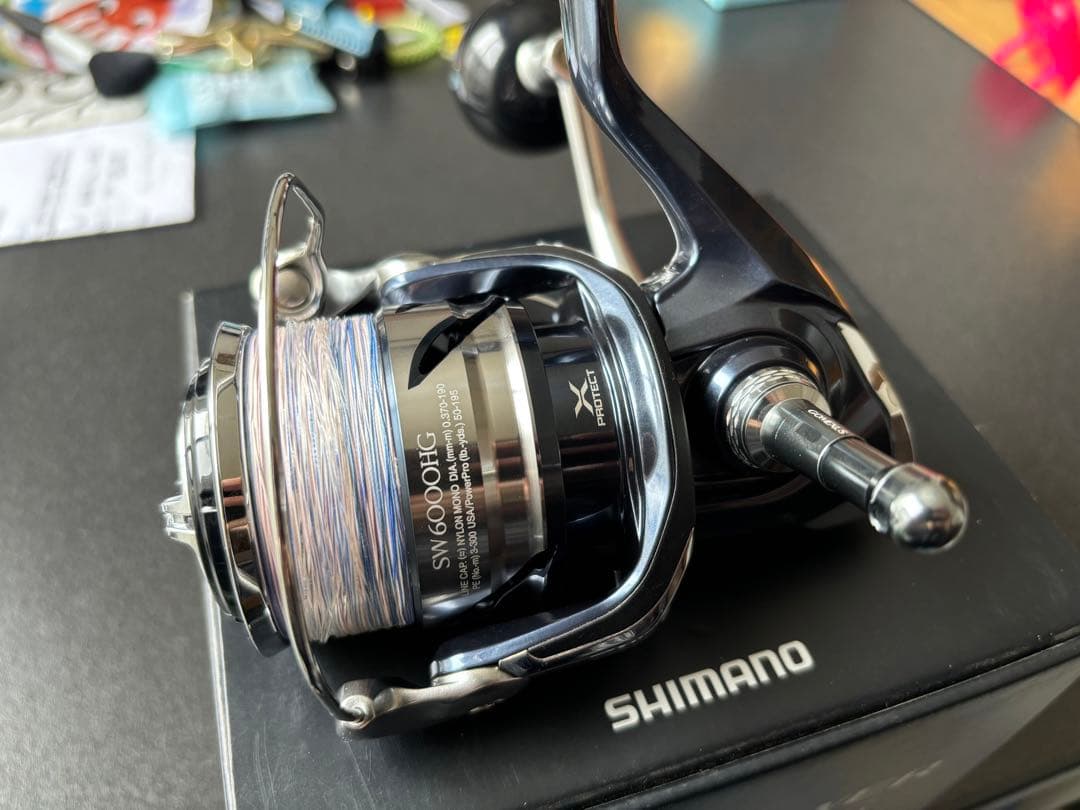 SHIMANO 21TWIN POWER SW 6000HG リールスタンド付