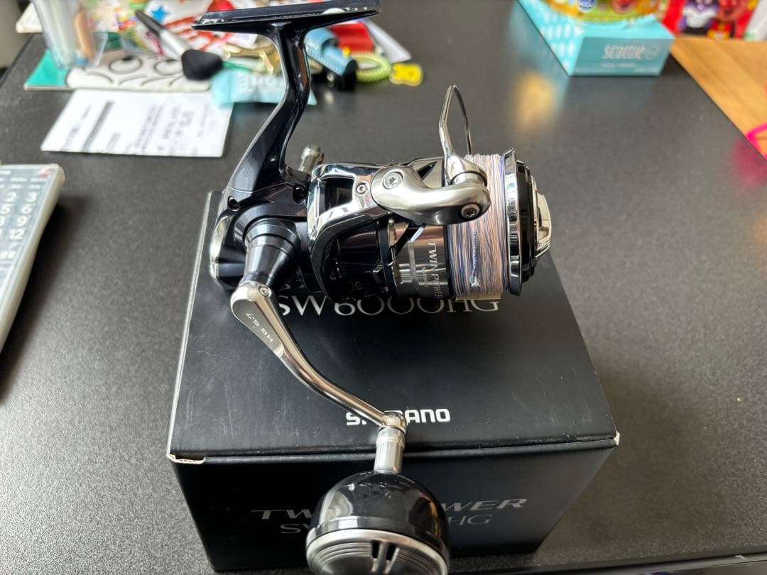 SHIMANO 21TWIN POWER SW 6000HG リールスタンド付