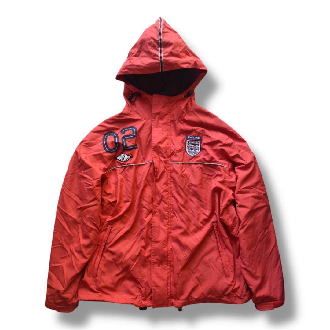 00s UMBRO イングランド代表 ナイロンジャケット フード 赤　ベッカム期