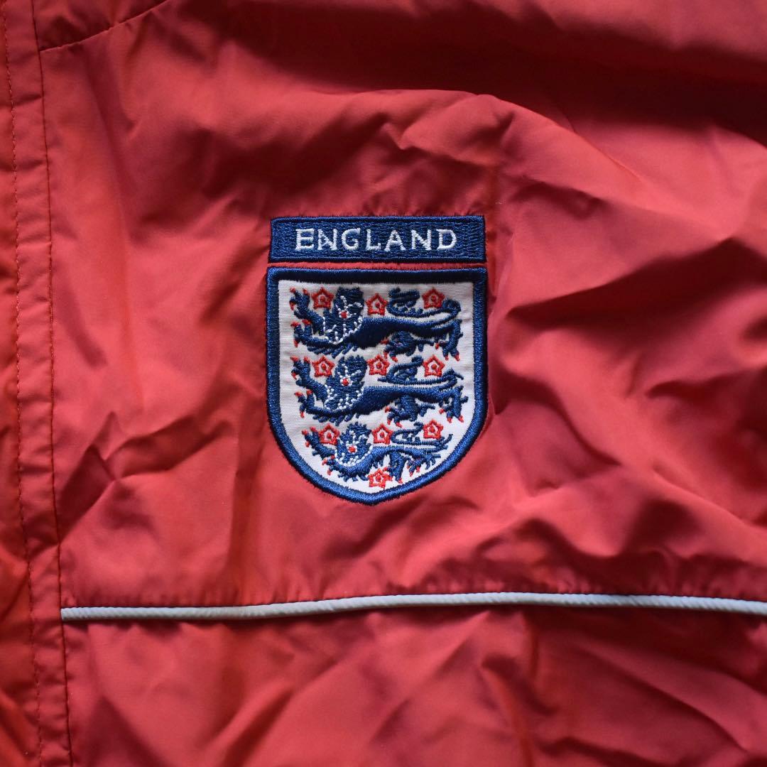00s UMBRO イングランド代表 ナイロンジャケット フード 赤　ベッカム期