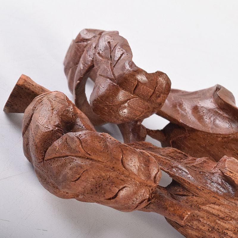 知似久仏手柑彫　香枕　木彫　蓋置　共箱　三点まとめて　V　R8625