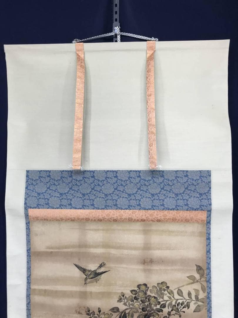 【模写】尾形光琳/花鳥図/横物/掛軸/名家伝来/AC-113