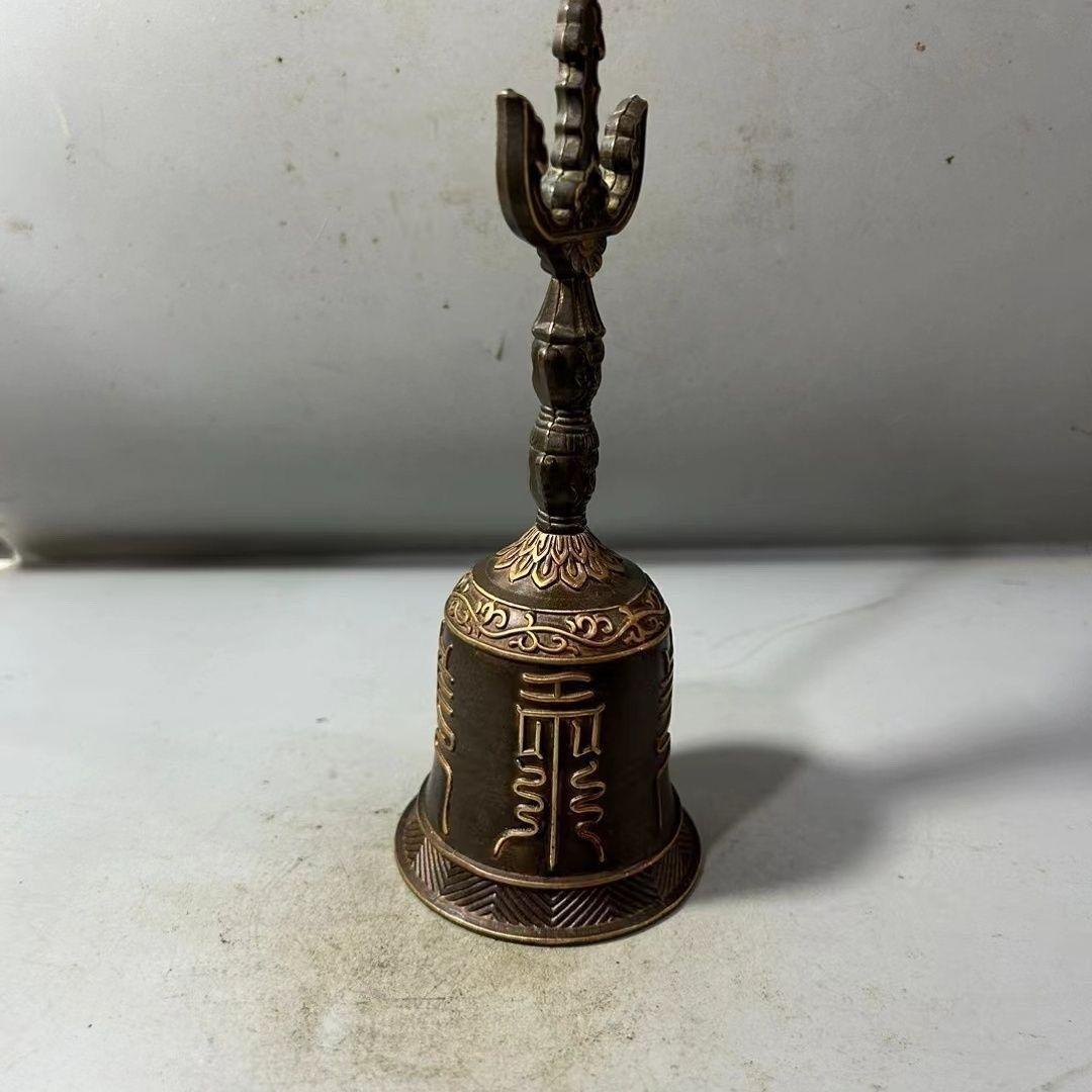 浮彫天蓬帝鐘天蓬鐘鈴 道家用品 三清鈴 三叉金剛鈴 仏具 置物