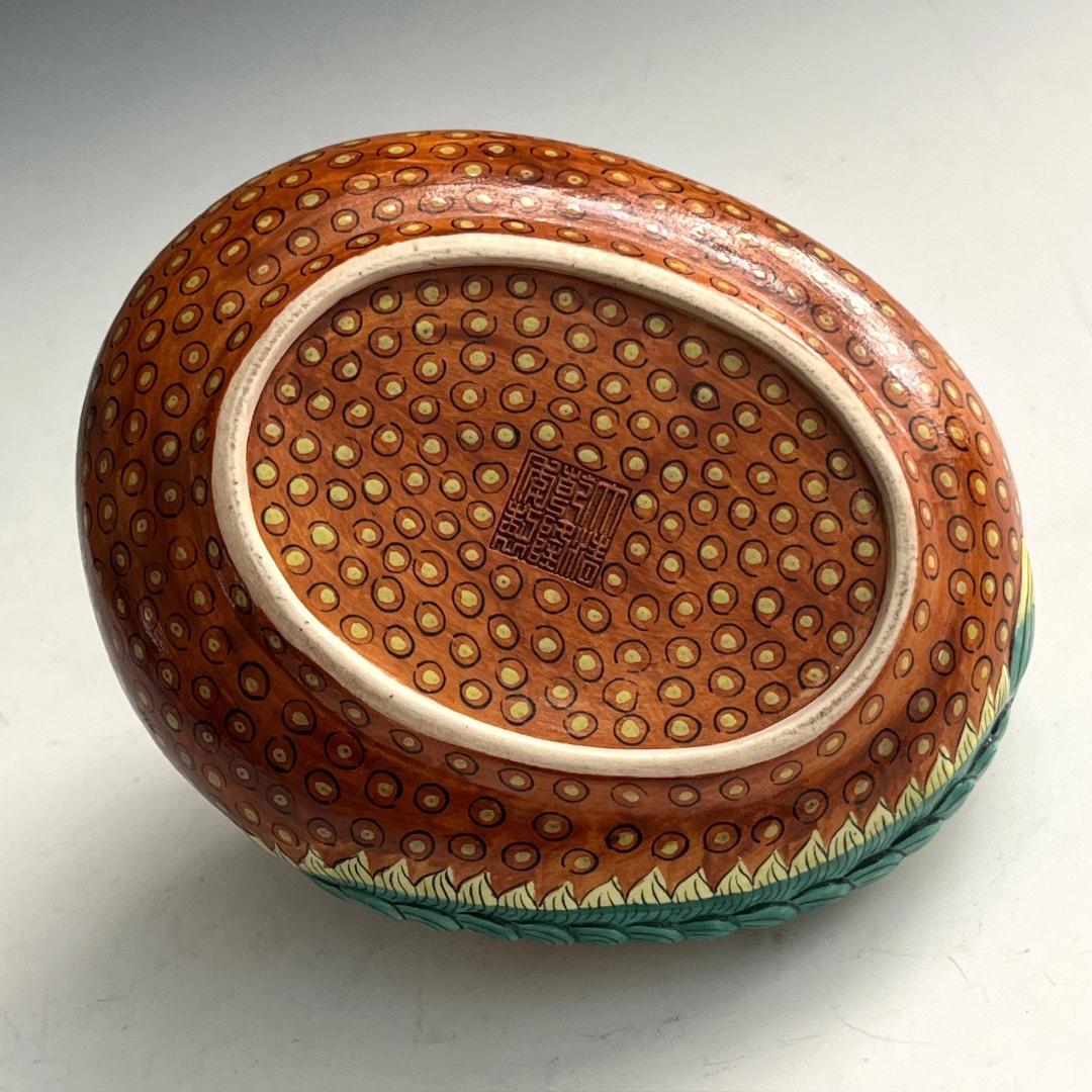 唐物 粉彩獅子形水洗 大清乾隆年製 款 中国美術 古玩 SN813