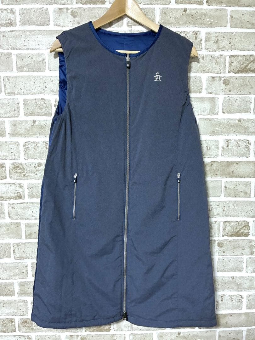 【24時間以内/早い者勝ち】マンシングウェア ダウン リバーシブルワンピース L