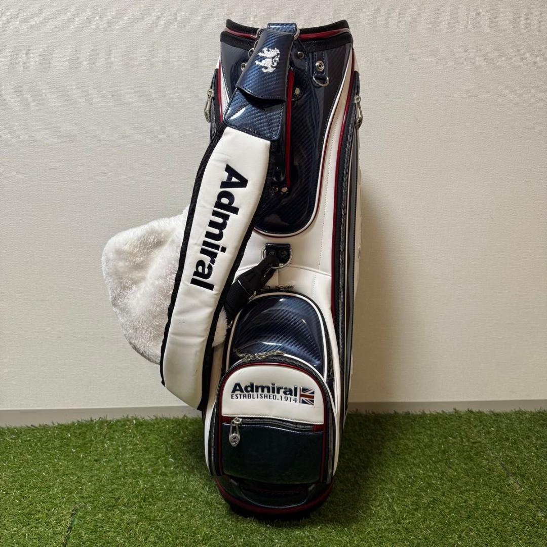 良品 Admiral アドミラル キャディバッグ 9型 トリコロール