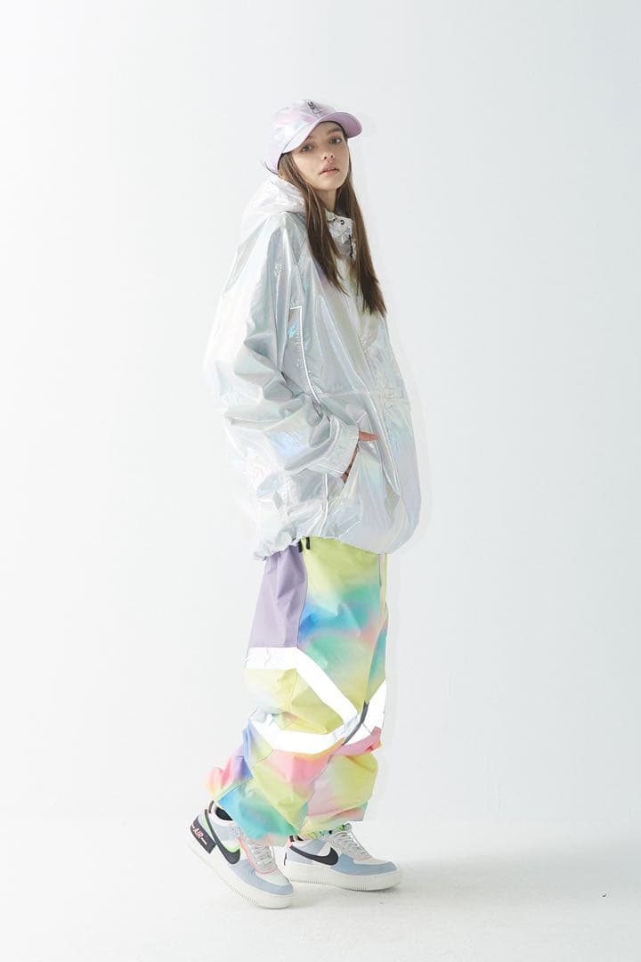 bsrabbit スノボ ウエア ホログラム ジャケット ホワイト M