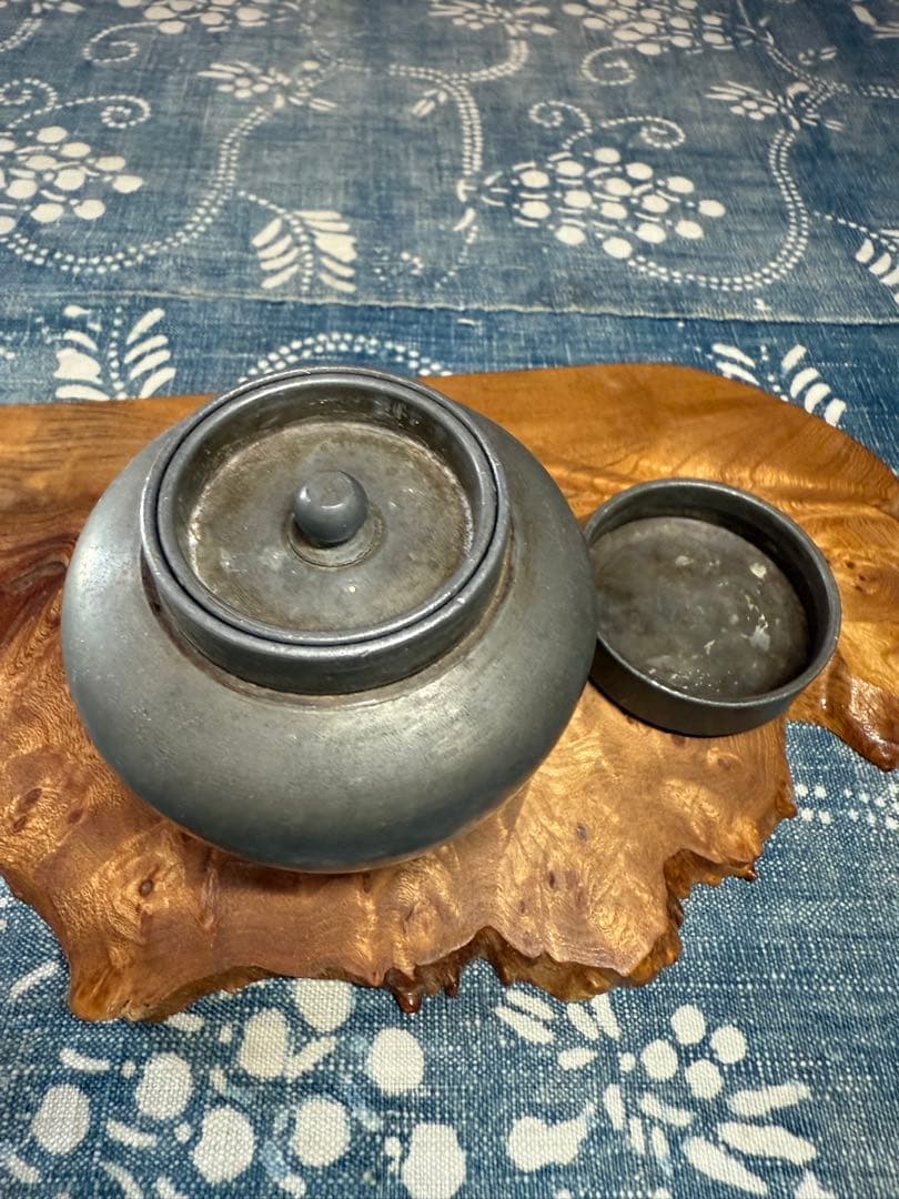錫製茶壺 茶道具 　古錫　茶壷　錫製茶入